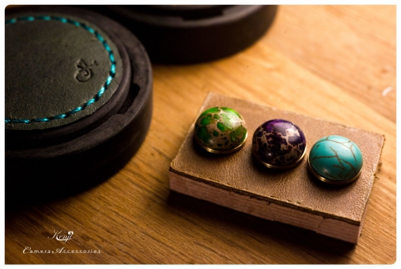 Kenji Leather - Soft Shutter Release - Semi-precious Natural Stones