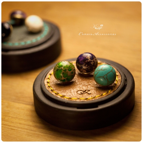 Kenji Leather - Soft Shutter Release - Semi-precious Natural Stones